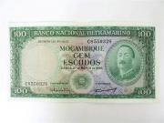 Lote 1490143 - Nota de Cem Escudos Moçambique, Banco Nacional Ultramarino, Aires de Ornelas, datada de 1961, MBC