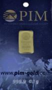 Lote 3 - OURO FINO 24 KT - Barra de Ouro de 999,9 (24 kt) em invólucro selado, numerado e certificado de autenticidade emitido pela PIM, NMR Melter Assayer. Peso: 0.10 g. http://www.lbma.org.uk/pricing-and-statistics