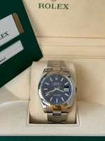 Leilão ONLiNE de ROLEX OYSTER PERPETUAL DATE JUST BLUE Ref. 126300 de 2018 CAIXA em AÇO com 41mm... : Termina Sábado 23 de Novembro entre 21h30 e as 23h30