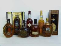 Lote 21 - 8 garrafas de Whisky, 2 garrafas Dimple Fine Original Scotch Whisky 12 Anos, garrafa de Glenmorangie Single Highland Malt Scotch Whisky 10 Anos, Garrafa de Glenrothes Single Speyside Malt 1984, garrafa de Whyte & Mackay 21 Anos, garrafa de Glent