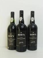 Lote 200 - 3 garrafas de vinho do Porto DOW´S, 2 garrafas Vintage de 1994 e 1 garrafa Vintage de 1987 Quinta do Bomfim, Nota: garrafas provenientes de uma garrafeira particular onde estavam armazenadas com todas as condições necessárias ao seu perfeito 