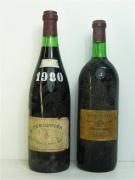 Lote 360 - 2 garrafas magnum 1,5lt de vinho tinto, garrafa Bairrada - Primavera - colheita de 1980 e Periquita de José Maria da Fonseca de 1980, para colecionador, PVP Estimado 200€