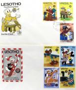 Lote 65 - Filatelia – Selos; Lesotho – 2 FDC c/ séries; Tema: Natal (Disney); Cotação Yvert: 27,60€; Origem Coleccionador José A.T.Macedo