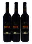 Lote 3284 - Três garrafas de Vinho Tinto, Monte das Ânforas, Colheita 2003, Vinho Regional Alentejano, Adega das Ânforas, Arraiolos, J.P. Vinhos, (750ml-13%vol).