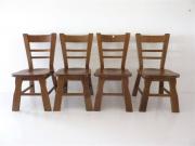 Lote 581 - Conjunto de 4 cadeiras de madeira exótica maciça, com 90x45x43 cm
