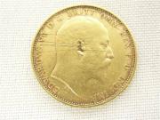 Lote 640 - Libra de ouro, Edwardvs VII de 1908, em bc-