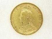 Lote 745 - Libra de ouro, Victoria de 1889, em bc-