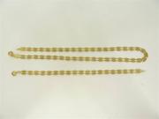 Lote 753 - Lote de fio e pulseira de ouro, malha de filigrana, com peso total de 10,4gr e comprimentos - fio 40,5cm - pulseira 18,5cm