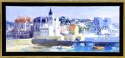 Lote 374 - David Levy Lima - Original - Pintura a óleo sobre tela, motivo "Vista de Cascais", assinado, mancha colorida com 20x50 cm (moldura com 25x55 cm). A obra em venda possui um valor estimado em galeria de 1200 euros. Nota: A pintura de David Levy Lima é segundo, os críticos, "emoção, sentimento e instinto", de que resulta um domínio perfeito das "formas e da luz"