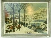 Lote 1460305 - Litografia sobre platex, de Brueghel o Velho, Paisagem de Inverno, com 56x76 cm, com moldura