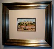 Lote 1470246 - Castelo S. Jorge. Representa uma obra sobre a encosta de Lisboa não assinado, com moldura, 43x38 cm