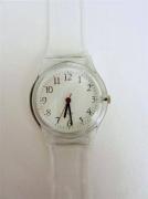 Lote 1480249 - Relógio de pulso, mostrador branco, bracelete transparente, Quality Watch, novo
