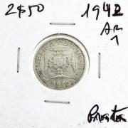 Lote 29 - Moeda de 2$50 em prata de 1942 de MOÇAMBIQUE em BELA com cotação pelo catálogo Moedas de Portugal de Reinaldo Silva de 90€. (REP)