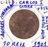 Lote 90 - Moeda de Cobre de D. Carlos I - AÇORES - de 1901, em SOBERBA e com um valor de catálogo entre 75 e 100 euros. - 2