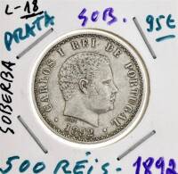 Lote 883 - Moeda de Prata de D. Carlos I - 1892 - em SOBERBA e com um valor de catálogo de cerca de 95 euros.