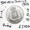 Lote 972 - Moeda MUITO RARA E VALIOSA de 500 RÉIS em prata D. LUÍS I 1863 em QUASE BELA com valor de catálogo Moedas de Portugal de Reinaldo Silva de 2.000€ em BELA. Excelente investimento. (M0) - 2