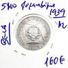 Lote 1091 - Moeda de ESCASSA de 5$00 em prata de 1939 de S.T.P em BELA com cotação pelo catálogo Moedas de Portugal de Reinaldo Silva de 160€. Nota: A moeda é de S.T.P e não de Moçambique como inscrito no alvéolo. (REP) - 2