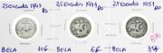 Lote 26 - Conjunto de três moedas de Moeda de 2,Moeda de 5 Escudos (1943, 1944 e 1951) – Valor de Catálogo (Moedas de Portugal 2013 de Reinaldo Silva) de 19,5€ - estado Belo (R0)