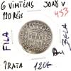 Lote 141 - Moeda ESCASSA e VALIOSA de 6 VINTENS (120 RÉIS) de D. JOÃO V N/D em estado BELA com valor pelo catálogo Moedas de Portugal de Reinaldo Silva de 120€. Excelente investimento. (M0)