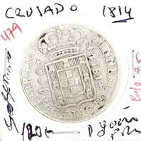 Lote 184 - Moeda ESCASSA e VALIOSA de 480 RÉIS (CRUZADO) de D. JOÃO P.R. 1814 em estado SOBERBA com valor pelo catálogo Moedas de Portugal de Reinaldo Silva de 75€ em BELA. Excelente investimento. (M0)