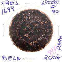 Lote 826 - Moeda de X reis 1699 de D. Pedro II – Moeda Rara - Valor de Catálogo (Moedas de Portugal 2013 de Reinaldo Silva) de 200€ - estado Bela (R0)