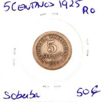 Lote 932 - Moeda de 5 Centavos de 1925 – Valor de Catálogo (Moedas de Portugal 2013 de Reinaldo Silva) de 50€ - estado Soberba (R0)