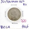 Lote 933 - Moeda de 50 centavos 1927 - Valor de Catálogo (Moedas de Portugal 2013 de Reinaldo Silva) de 140€ - estado Bela (R0)