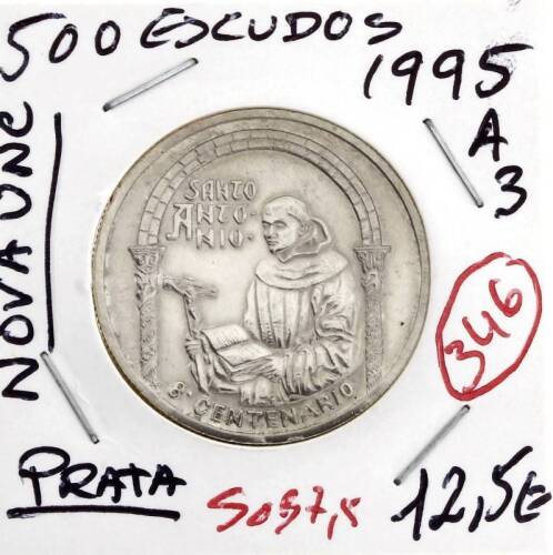 Lote 983 - Moeda de 500$00 NOVA (UNC) de 1995 com cotação pelo catálogo Moedas de Portugal de Reinaldo Silva de 7.5€ em SOBERBA. (REP)