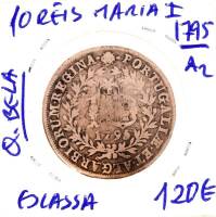 Lote 1005 - Moeda ESCASSA e VALIOSA de 10 RÉIS de D. MARIA I 1795 (AÇORES) em estado QUASE BELA com valor pelo catálogo Moedas de Portugal de Reinaldo Silva de 150€ em BELA.Excelente investimento. (M0)