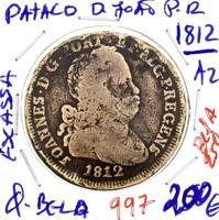 Lote 1011 - Moeda RARA e VALIOSA de PATACO D. JOÃO P.R. 1812 em estado QUASE BELA com valor pelo catálogo Moedas de Portugal de Reinaldo Silva de 200€ em BELA. Excelente investimento. (M0)