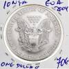 Lote 1019 - Moeda de 1 ONÇA (ONE DOLLAR) EUA 2004 de prata pura (999,9) com valor 2014 Standard Catalogo of World Coins de S. George de 70€ - 2