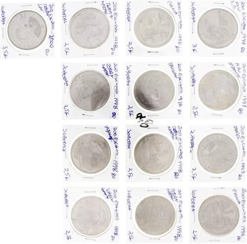 Lote 1070 - Conjunto de 13 moedas de 200 escudos comemorativas – Valor de Catálogo (Moedas de Portugal 2013 de Reinaldo Silva) de 34€ - estado Soberbo(R0)