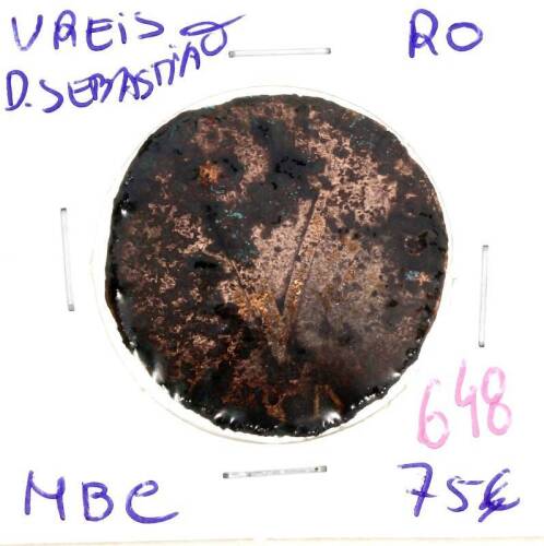 Lote 1095 - Moeda de V reis de D. Sebastião – Valor de Catálogo (Alberto Gomes de 2013) de 75€ - estado MBC (R0)