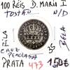 Lote 1101 - Moeda ESCASSA e VALIOSA de 100 RÉIS (TOSTÃO) de D. MARIA I N/D com CRUZ PEROLADA em estado BELA com valor pelo catálogo Moedas de Portugal de Reinaldo Silva de 150€.Excelente investimento. (M0)