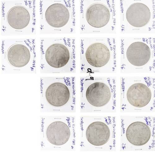 Lote 1118 - Conjunto de 14 moedas de 100 escudos comemorativas – Valor de Catálogo (Moedas de Portugal 2013 de Reinaldo Silva) de 30€ - estado Soberbo (R0)