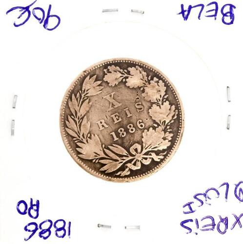 Lote 1124 - Moeda de X reis de 1886 de D. Luis I – Valor de Catálogo (Moedas de Portugal 2013 de Reinaldo Silva) de 90€ - estado Belo (R0)