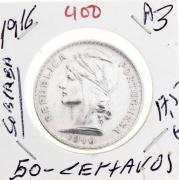 Lote 1169 - Moeda de 50 centavos em prata de 1916 SOBERBA com cotação pelo catálogo Moedas de Portugal de Reinaldo Silva de 17.5€. (REP)