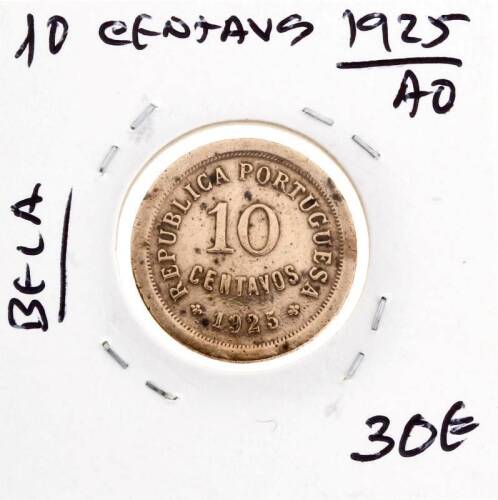 Lote 1174 - Moeda de Moeda de 10 Centavos de 1925 BELA com cotação pelo catálogo Moedas de Portugal de Reinaldo Silva de 30€. (REP)