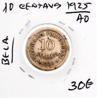 Lote 1174 - Moeda de Moeda de 10 Centavos de 1925 BELA com cotação pelo catálogo Moedas de Portugal de Reinaldo Silva de 30€. (REP)