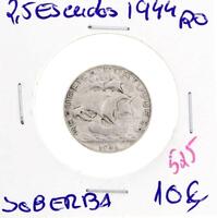 Lote 1186 - Moeda de 2,5 Escudos de 1944 - Valor de Catálogo (Moedas de Portugal 2013 de Reinaldo Silva) de 10€ - estado Soberbo (R0)