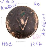 Lote 1191 - Moeda de V reis de D. João IV, com a referência AG 06.01 – Valor de Catálogo (Alberto Gomes de 2013) de 125€ - estado MBC (R0)