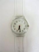 Lote 1500042 - Relógio de pulso, mostrador branco, bracelete transparente, Quality Watch, novo