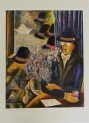 Lote 1500071 - Serigrafia sobre papel, André S. Lima, Fernando Pessoa, 11/150, com 76x56 cm, sem moldura