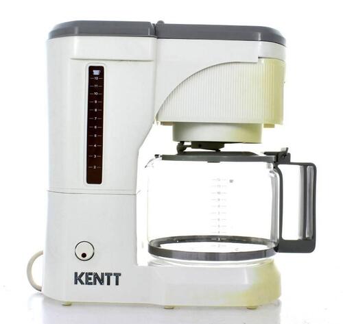 Lote 15 - Máquina de café de filtro marca Kentt, modelo CM-981, 750W, cor branco e cinza, com 30x16x26 cm, máquina usada