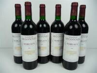 Lote 1550514 - Lote de 6 garrafas de V. Chateaux Segonnes - Margaux 0.75 Lt, Ano 1997, Bordeaux. Este Lote tem um P.V.P. aproximado de 460€