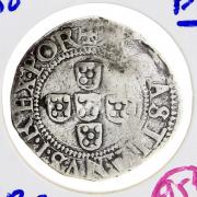 Lote 9 - Moeda de ½ Tostão em prata da Monarquia Portuguesa de D. Sebastião