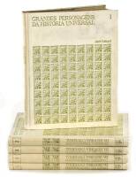 Lote 54 - Livro - Grandes Personagens da História Universal , 5 volumes encadernados a branco e dourado . Edição Abril Cultural 1972. Nota : Sinais de uso-