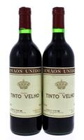 Lote 1558 - 994 - Duas garrafas de Vinho Tinto Velho, Irmãos Unidos, Caves S. João, Anadia, (750ml-11,7%vol).  