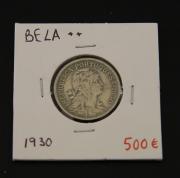 Lote 6 - Moeda da República Portuguesa de 50 centavos de 1930 em alpaca - RARA - Nota: cotação em Bela € 500 (Catálogo Moedas de Portugal 2015 - Reinaldo Silva).