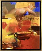 Lote 5043 - Oliveira Tavares (n.1961) - Original - Acrílico sobre tela, assinado, datado de Paris 2003, motivo "Imaginário Figurativo", mancha colorida com 81x65 cm (moldura com 88x72 cm). Obra em venda possui um valor estimado em galeria de 2.500 euros. Nota: Artista nascido em 1961, é considerado um dos pintores portugueses mais promissores, autor de várias exposições individuais e colectivas, em Portugal e no estrangeiro (França - Paris, Japão - Tóquio, Brasil, Bélgica, Canadá...